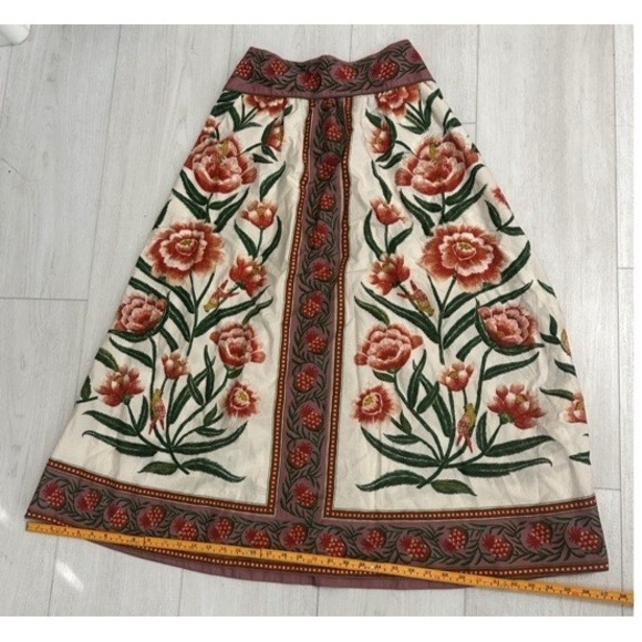NWT Farm Rio Ainika Floral Delicate Midi Skirt Sz XS - Picture 7 of 13